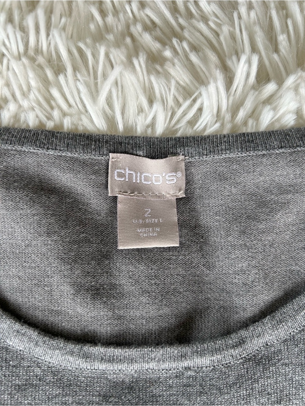 Chico's | Charcoal Crewneck Long Sleeve Top - Picture 4 of 8